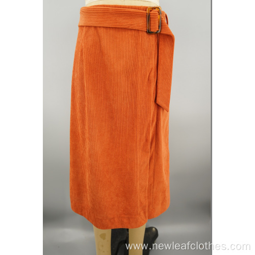 Women's New Casual Corduroy 6W Ladies Skirt